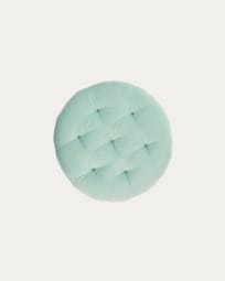 Etelvina floor cushion in turquoise 100% organic GOTS-certified cotton Ø 35 cm