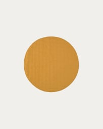 Etelvina floor cushion in mustard 100% organic GOTS-certified cotton Ø 110 cm