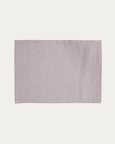 Idalmis set of 2 cotton and linen placemats in mauve, 35 x 50 cm
