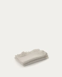 Juniana set of two cotton and linen napkins in grey