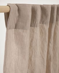 Rideau Marja en coton et lin beige 140 x 270 cm