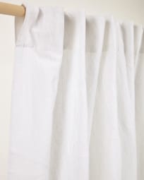 Marja cotton and linen curtain in white 140 x 270 cm