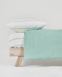 Set Gaitana fundas nórdica, almohada y bajera 100% algodón GOTS turquesa cama 60 cm
