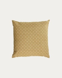 Zale 100% cotton cushion cover in mustard with white triangles 45 x 45 cm