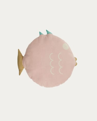 Delmare Kissen in Form eines Fisches 100% Baumwolle rosa Ø 45 cm
