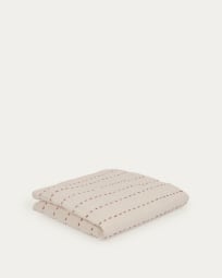 Avidal 100% cotton blanket in white with terracotta stripes 70 x 70 cm