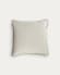 Housse de coussin Alcara blanc avec liseré gris 45 x 45 cm