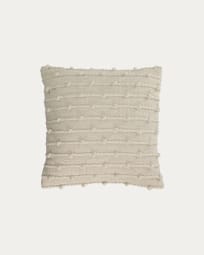 Akane cotton and linen cushion cover in beige 45 x 45 cm