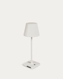 Lámpara de mesa de exterior Aluney con acabado pintado blanco