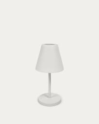 Lámpara de mesa de exterior Amaray de acero con acabado blanco