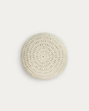 Magnolia round 100% wool cushion in white Ø 45 cm
