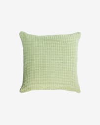 Shallowy 100% cotton cushion cover in green 45 x 45 cm