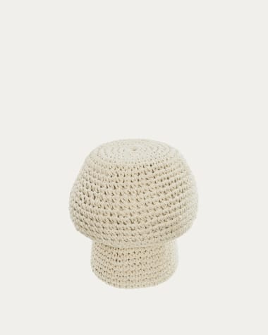 Enrica mushroom-shaped pouffe in white Ø 30 cm