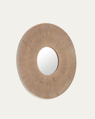 Lustro Damira okrągłe z juty z naturalnym wykończeniem Ø 60 cm