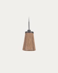 Abat-jour pour suspension Crista en métal noir et jute finition naturelle Ø 17 cm