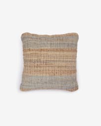 Eda jute cushion cover with blue stripes 45 x 45 cm