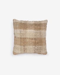 Daila jute cushion cover with natural and beige stripes 45 x 45 cm