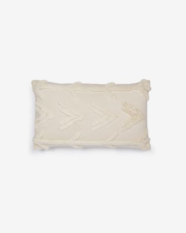 Housse de coussin Nila en tissu blanc 30 x 50 cm
