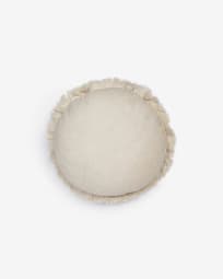 Araceli round cushion cover in natural linen Ø 45 cm