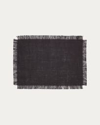 Trisol set of 2 100% black jute placemats, 35 x 50 cm