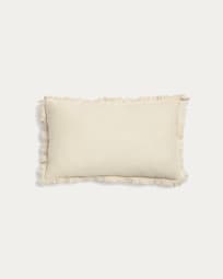 Yumma cushion cover, 100% beige cotton, 50 x 30 cm