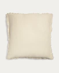Yumma cushion cover, 100% beige cotton, 60 x 60 cm
