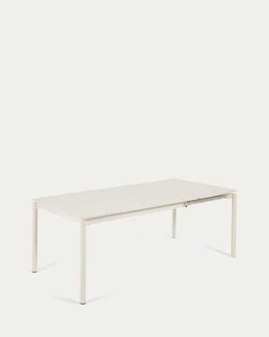 Table extensible d'extérieur Zaltana en aluminium  finition écrue 140 (200) x 100 cm