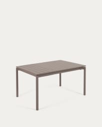 Table de jardin extensible Zaltana en aluminium marron mat 140 (200) x 90 cm