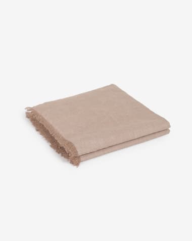 Iraide set of two brown cotton and linen napkins