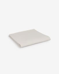 Erlea white checks cotton and linen tablecloth 150 x 250 cm