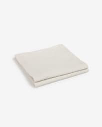 Lot de 2 serviettes de table Erlea en coton et lin blanc