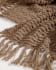Herminia blanket with tassels in brown wool, 125 x 150 cm