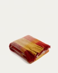 Μάλλινη κουβέρτα Galilea, πολύχρωμο καρό, 125x150εκ