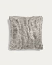 Jandra cushion cover in grey wool, 45 x 45 cm