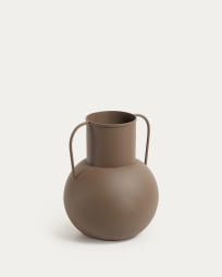 Vase petit format Yanela en métal marron 26 cm