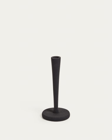 Elisa small metal candle holder in black