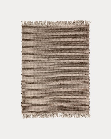 Fender rug with beige and brown tassels, 160 x 230 cm