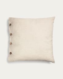 Ellmina 100% linen cushion cover in white, 60 x 60 cm