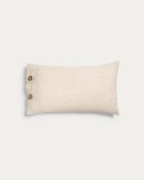 Ellmina 100% linen cushion cover in white, 30 x 50 cm