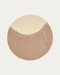 Daianna circular wool rug in brown and beige, Ø 120 cm