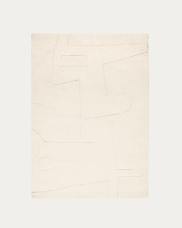 Tappeto Enriqueta 100% cotone bianco 160 x 230 cm