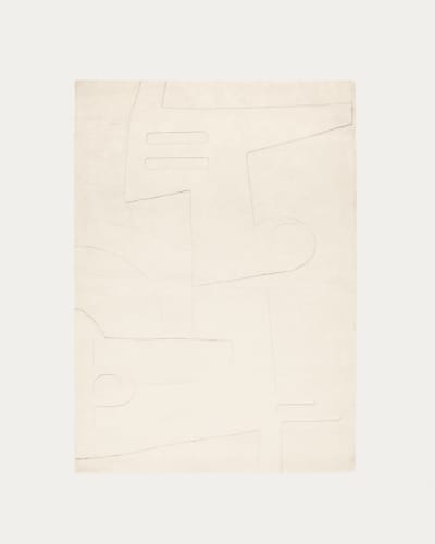 Tapis Enriqueta 100 % coton blanc 160 x 230 cm | Kave Home®