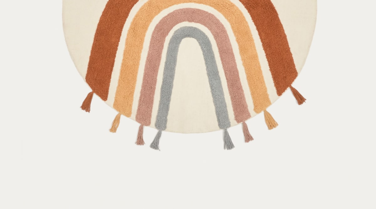 Alfombra redonda Tadea 100% algodón arcoíris multicolor 100 cm - Kave Home.  LH1045J35