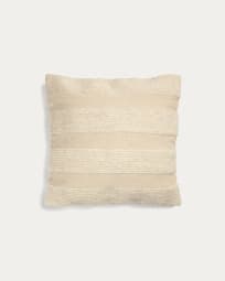 Walla cushion cover, 100% beige cotton, 45 x 45 cm