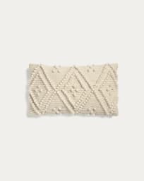 Vianney cushion cover, 100% beige cotton, 30 x 50 cm