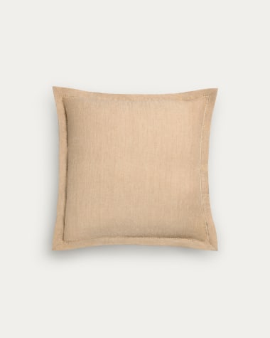 Fodera per cuscino Rut in lino e cotone beige 45 x 45 cm