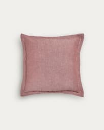 Rut cushion cover in maroon linen and cotton, 45 x 45 cm
