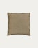 Queta cushion cover in green linen and cotton, 45 x 45 cm