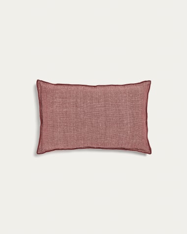 Poszewka na poduszkę Queta len i bawełna w kolorze bordowym 30 x 50 cm