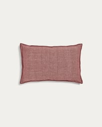 Queta cushion cover in maroon linen and cotton, 30 x 50 cm